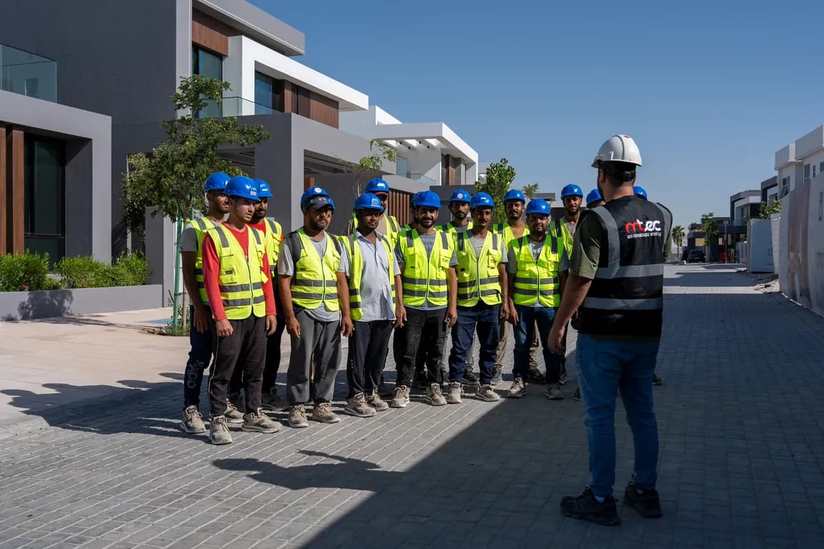 MTEC site team at a residential villa development in the UAE