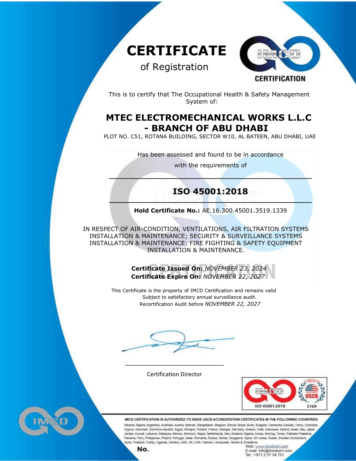 ISO 45001:2018 OHS Management System